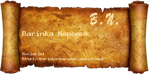 Barinka Nepomuk névjegykártya